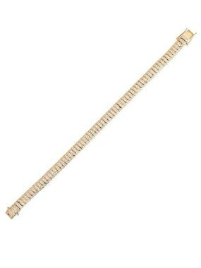 Diamond Eternity 14K (or 18k upon request) Yellow Gold Tennis Bracelet